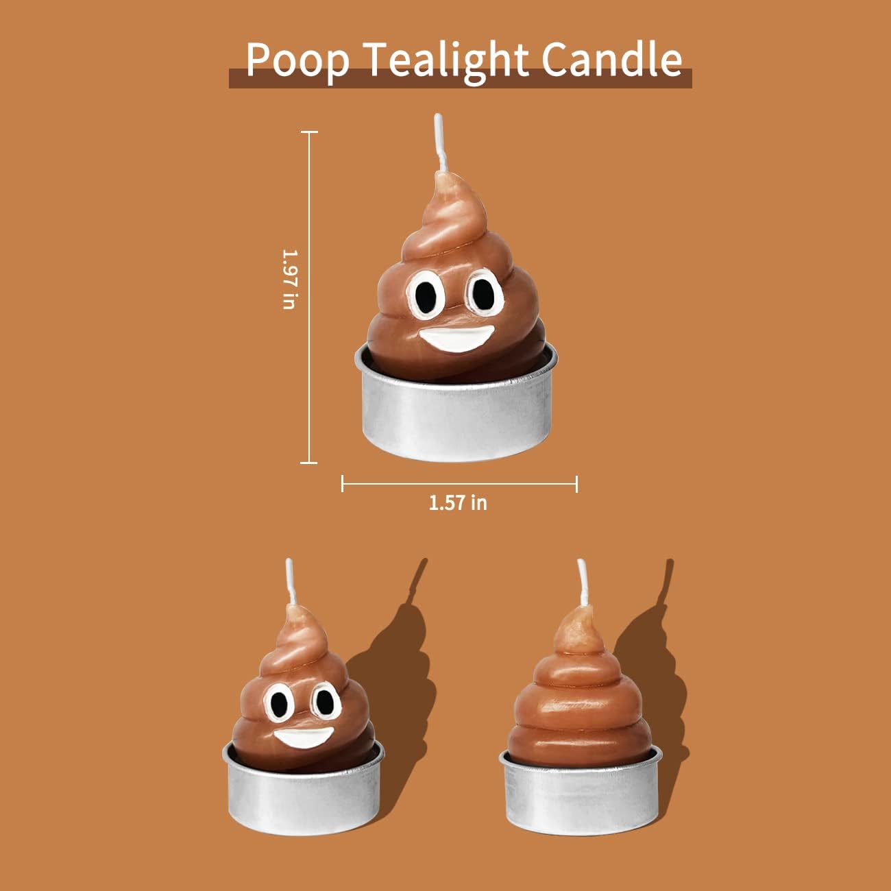 Loncess Poop Tea Light Candles 6 Pack