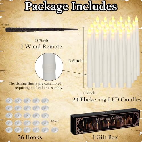 Floating Candles with Wand Remote 24PCS Flameless LED Christmas Decor