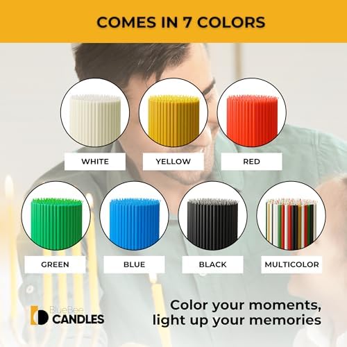 BlueBee Pure Beeswax Taper Candles 40pcs Set with Holders