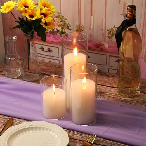 Shihanee 36 Pcs Pillar Candles and Glass Vases for Wedding Centerpieces