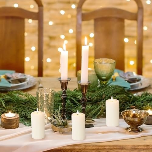 KONNI Beeswax Pillar Candles Set of 3 2x4inch
