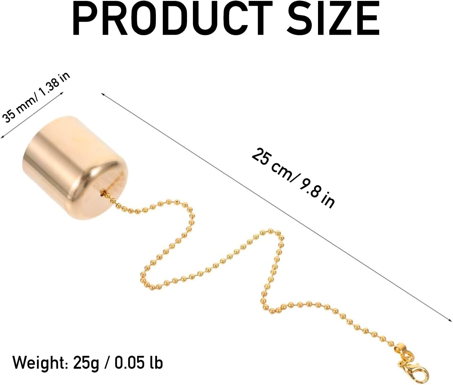 Brass Candle Snuffer Caps with Chain 8 Pcs