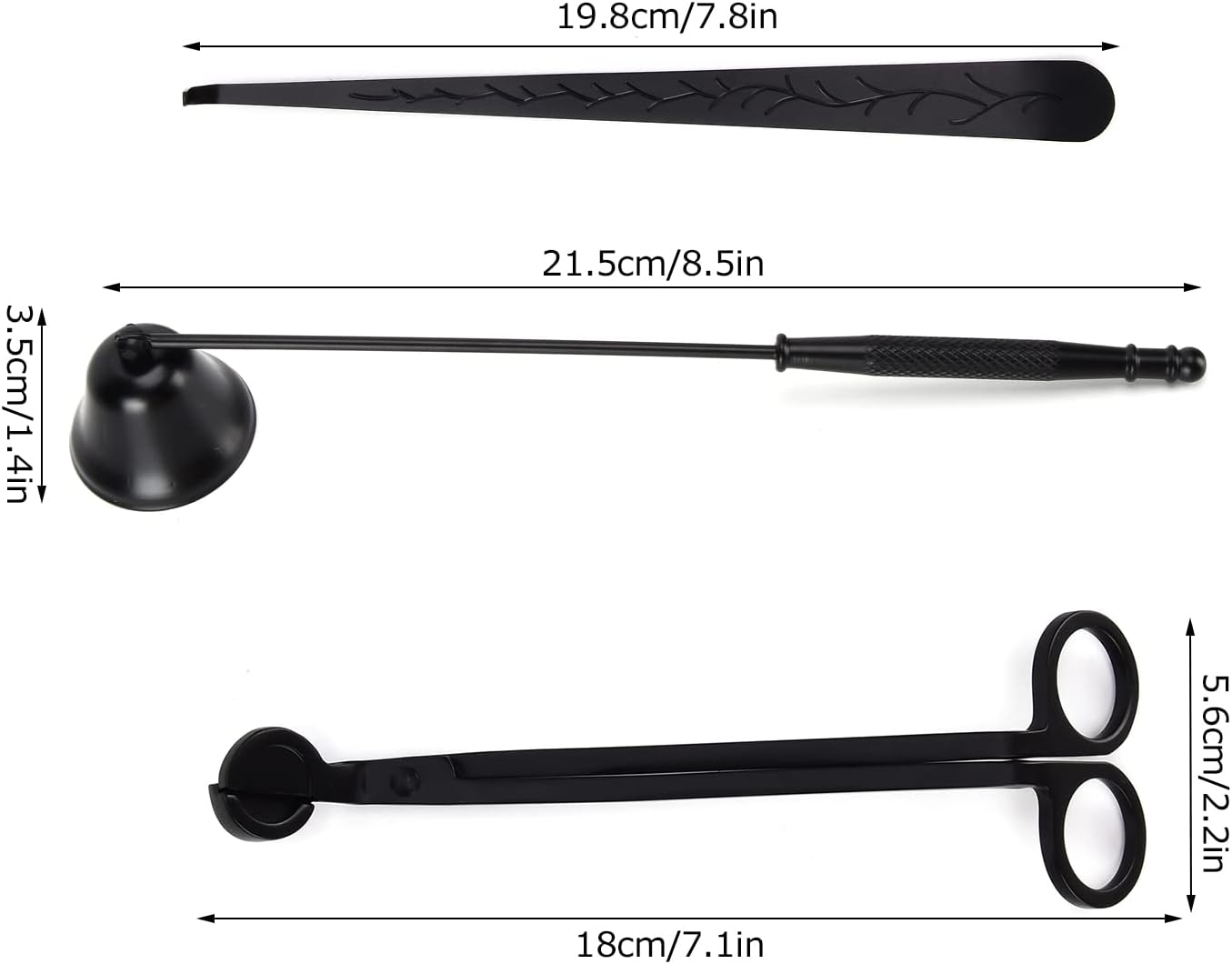 3PCS Candle Accessory Set with Wick Trimmer Snuffer and Dipper