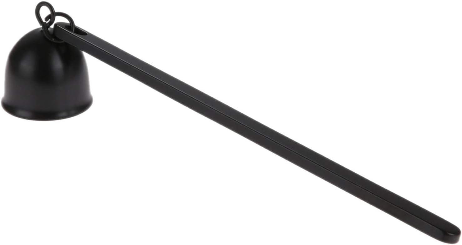MUXSAM Candle Extinguisher Snuffer - Bell Shaped Stainless Steel Wick Flame Snuffer Black