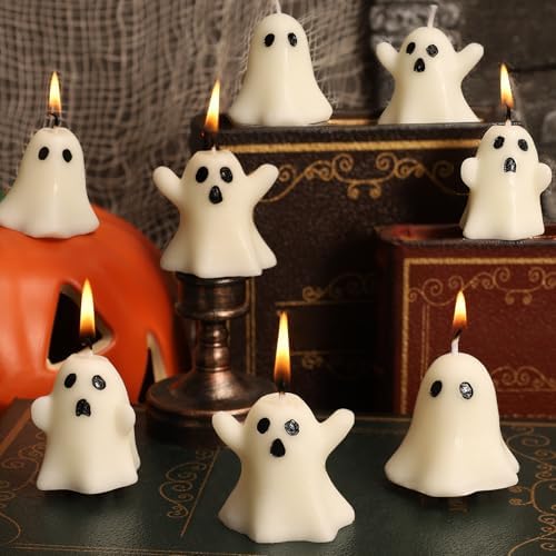 12 PCS Halloween Ghost Candles Spooky Decor