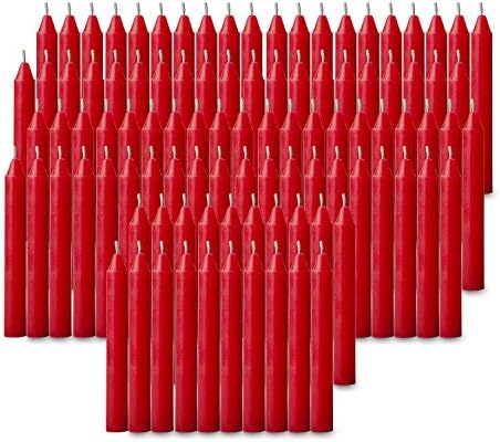 100 pcs Bulk Red Taper Candles for Christmas Decor