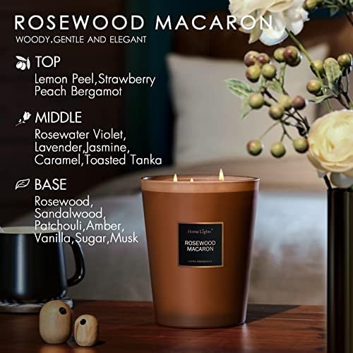 HomeLights Scented Candles - Rosewood Macaron 333 Oz Jar
