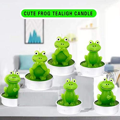 LONCESS Frog Tealight Candles 6 Pack Birthday Gift