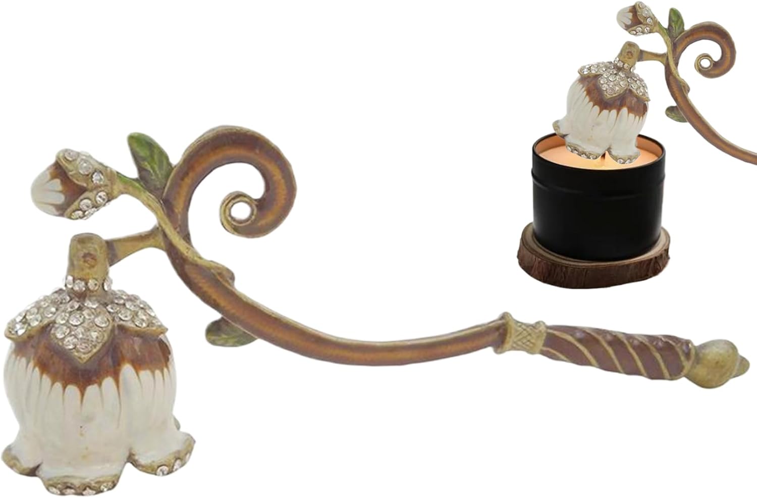 Elegant Lily of the Valley Candle Snuffer with Long Handle 1