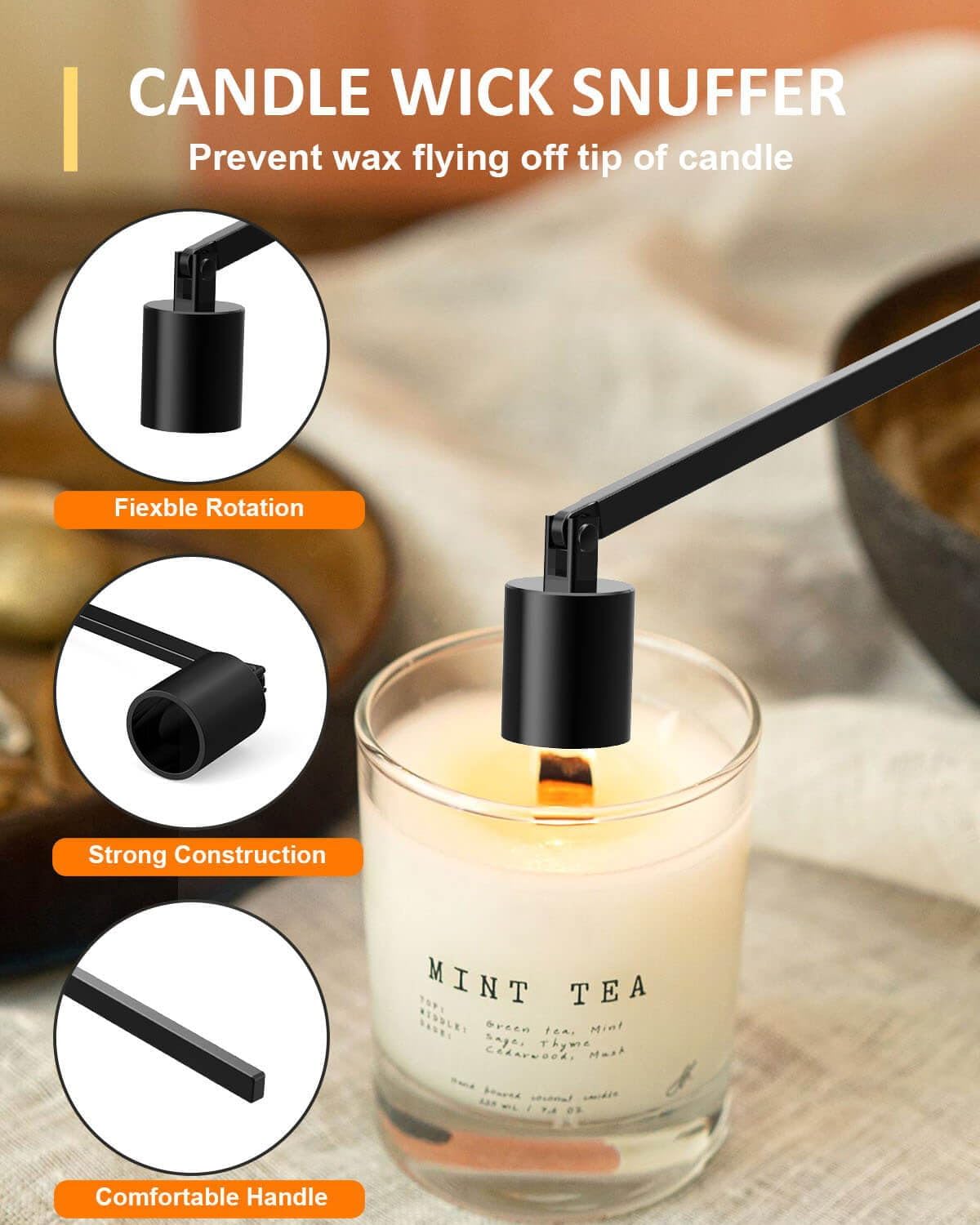 Black 5 in 1 Candle Care Kit Set