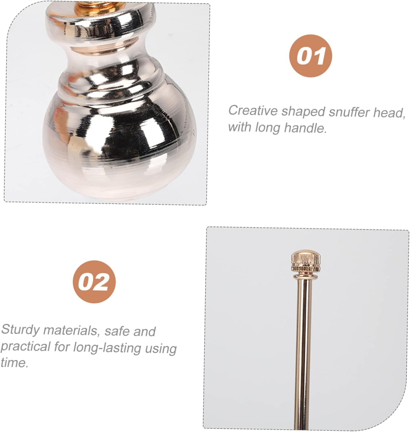 IMIKEYA 2pcs Gourd Shape Candle Snuffer Gold