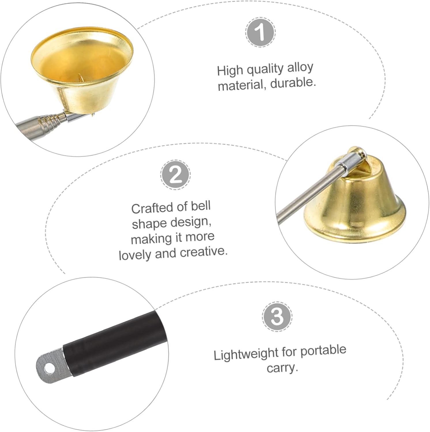 Cabilock 1pc Retractable Candle Snuffer with Safe Flame Control