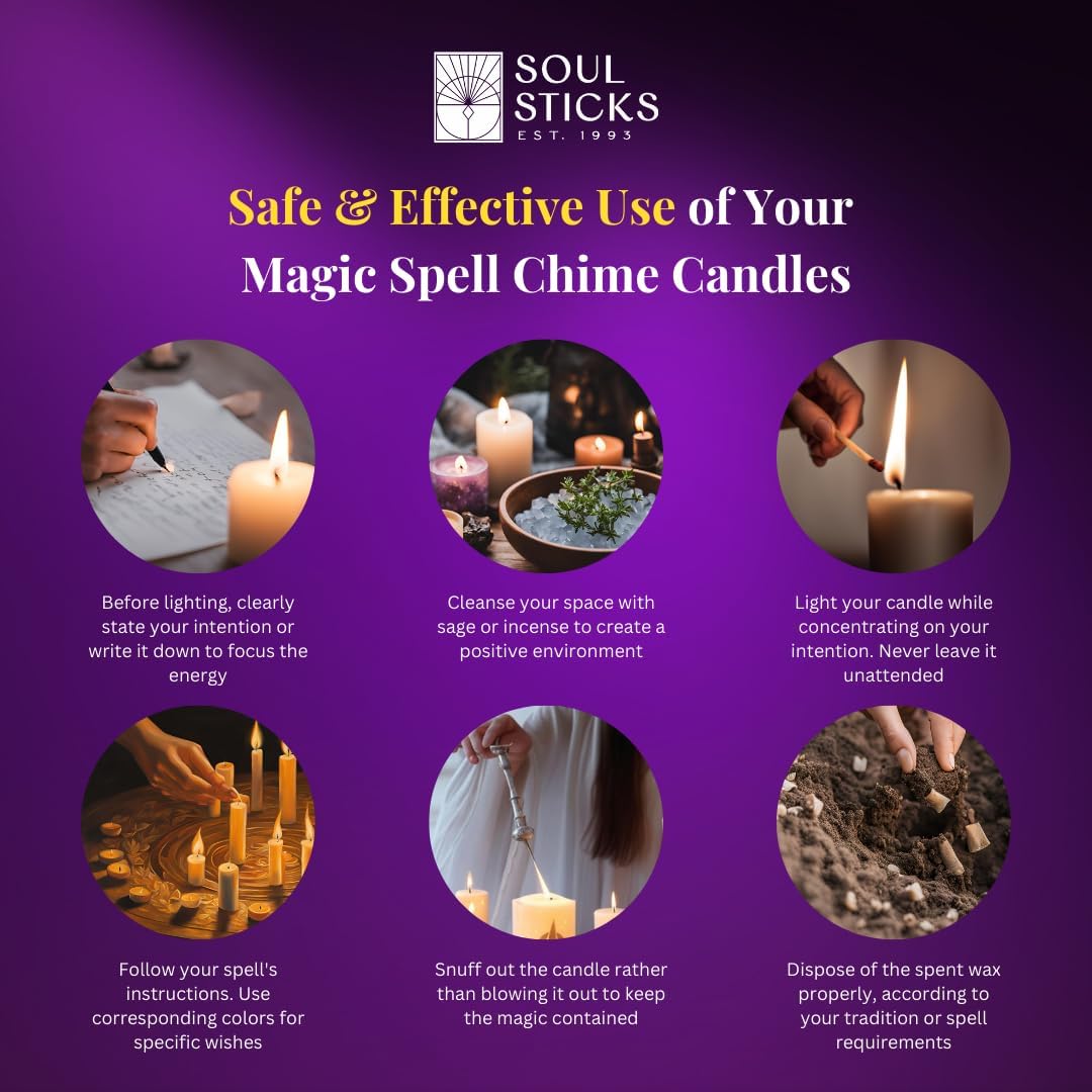 Soul Sticks Peace Magic Spell Chime Taper Candles 20 Pack