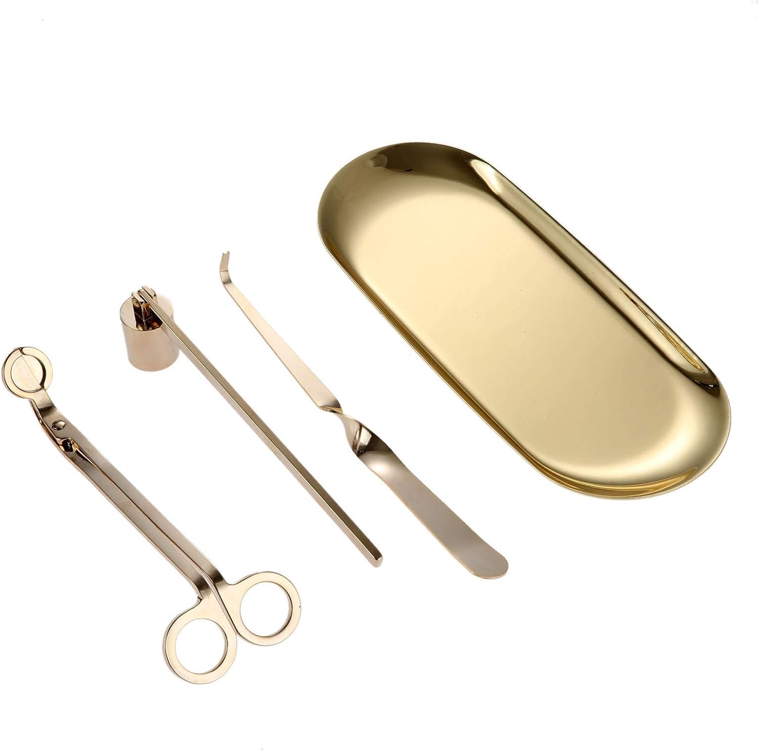 MUXSAM 4 in 1 Candle Accessory Set Gold