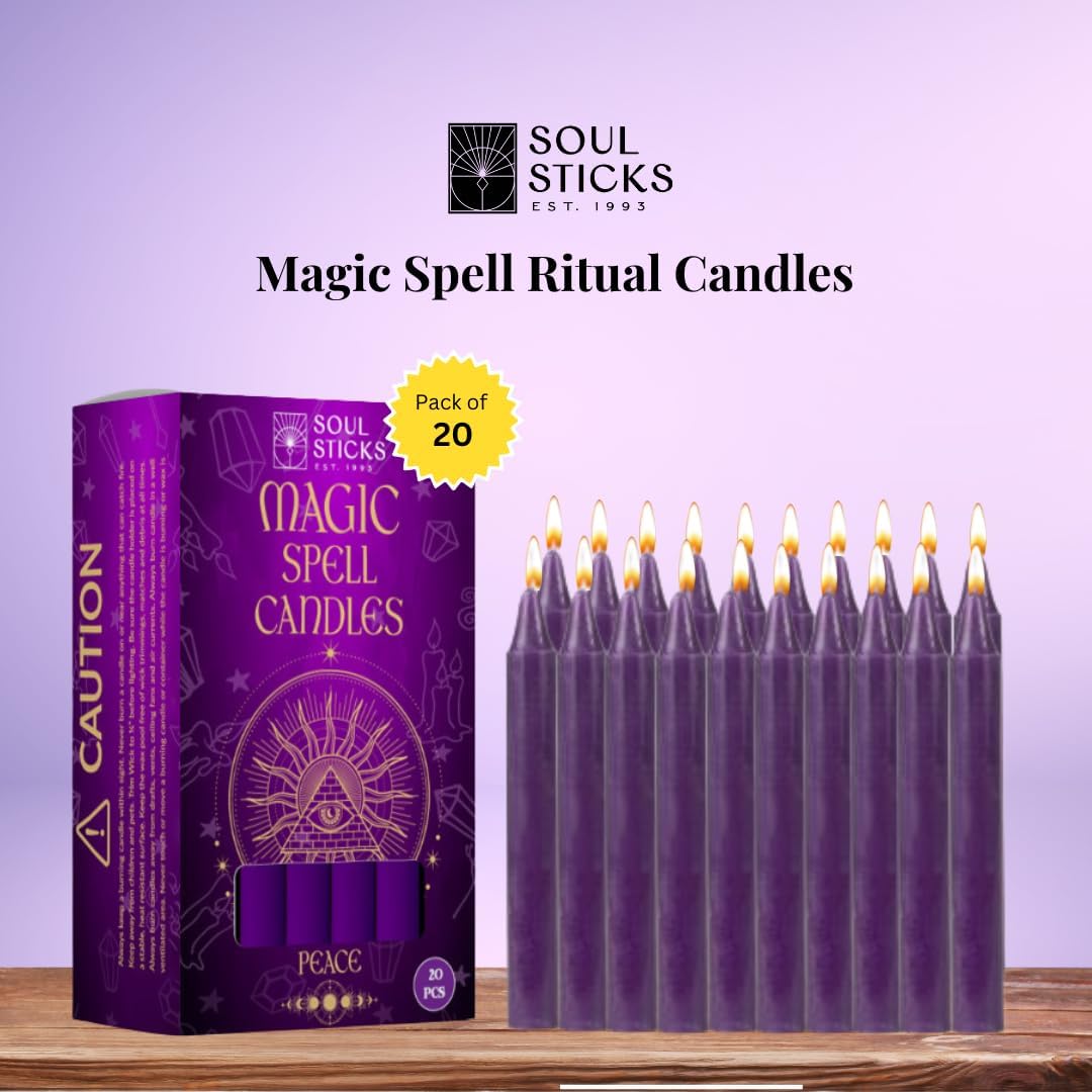 Soul Sticks Peace Magic Spell Chime Taper Candles 20 Pack
