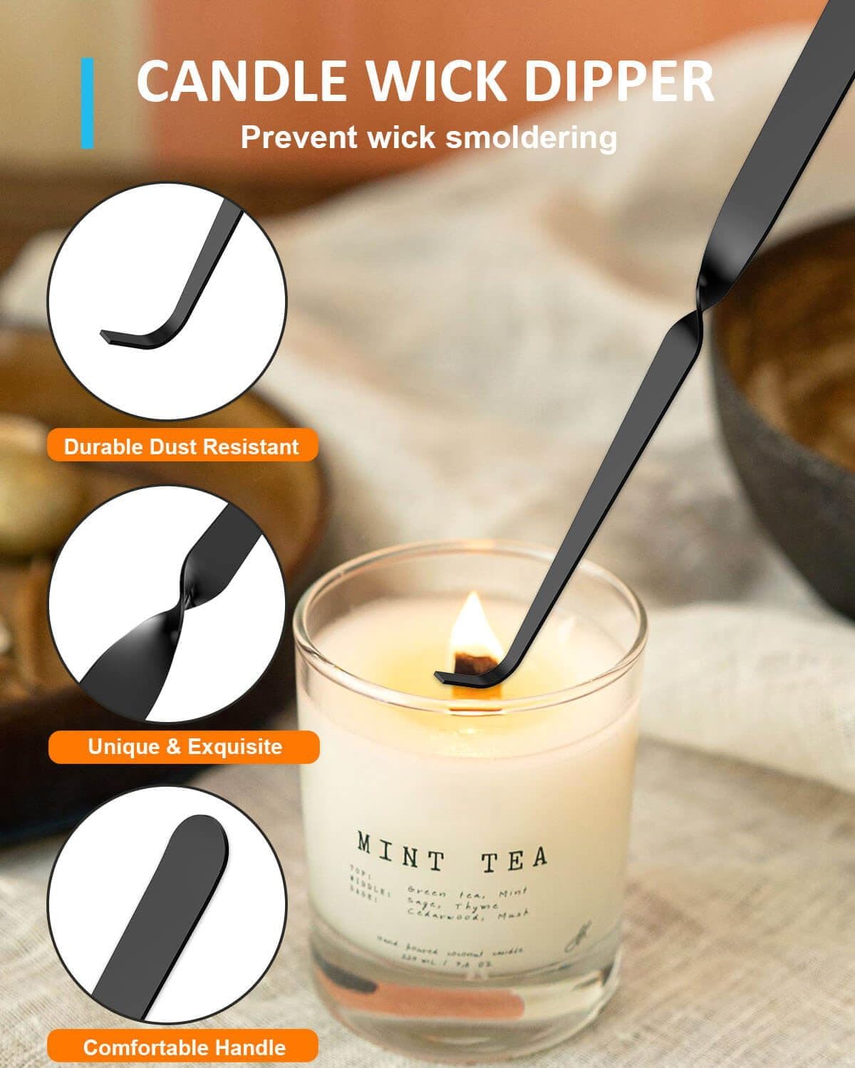 Black 5 in 1 Candle Care Kit Set