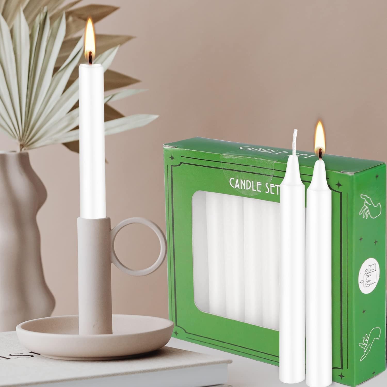 40 Piece White Spell Chime Candle Set - Premium Mini Taper Candles