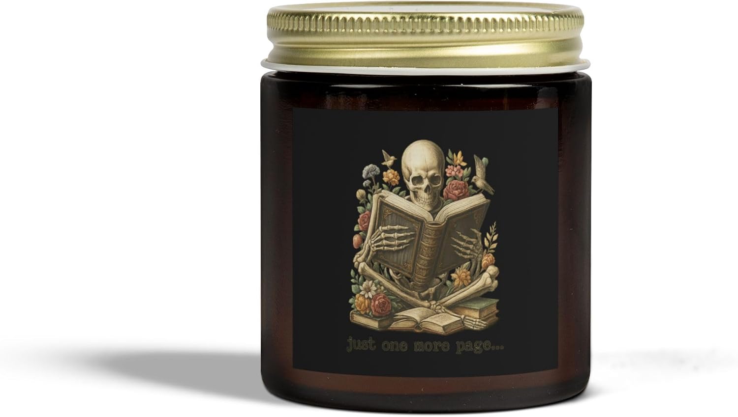 Skeleton Reading Scented Candle Halloween Decor