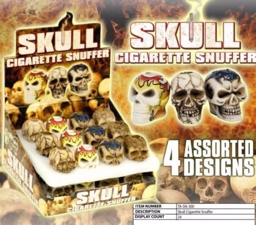 4 Pack Skull Cigarette Snuffers with Different Designs
