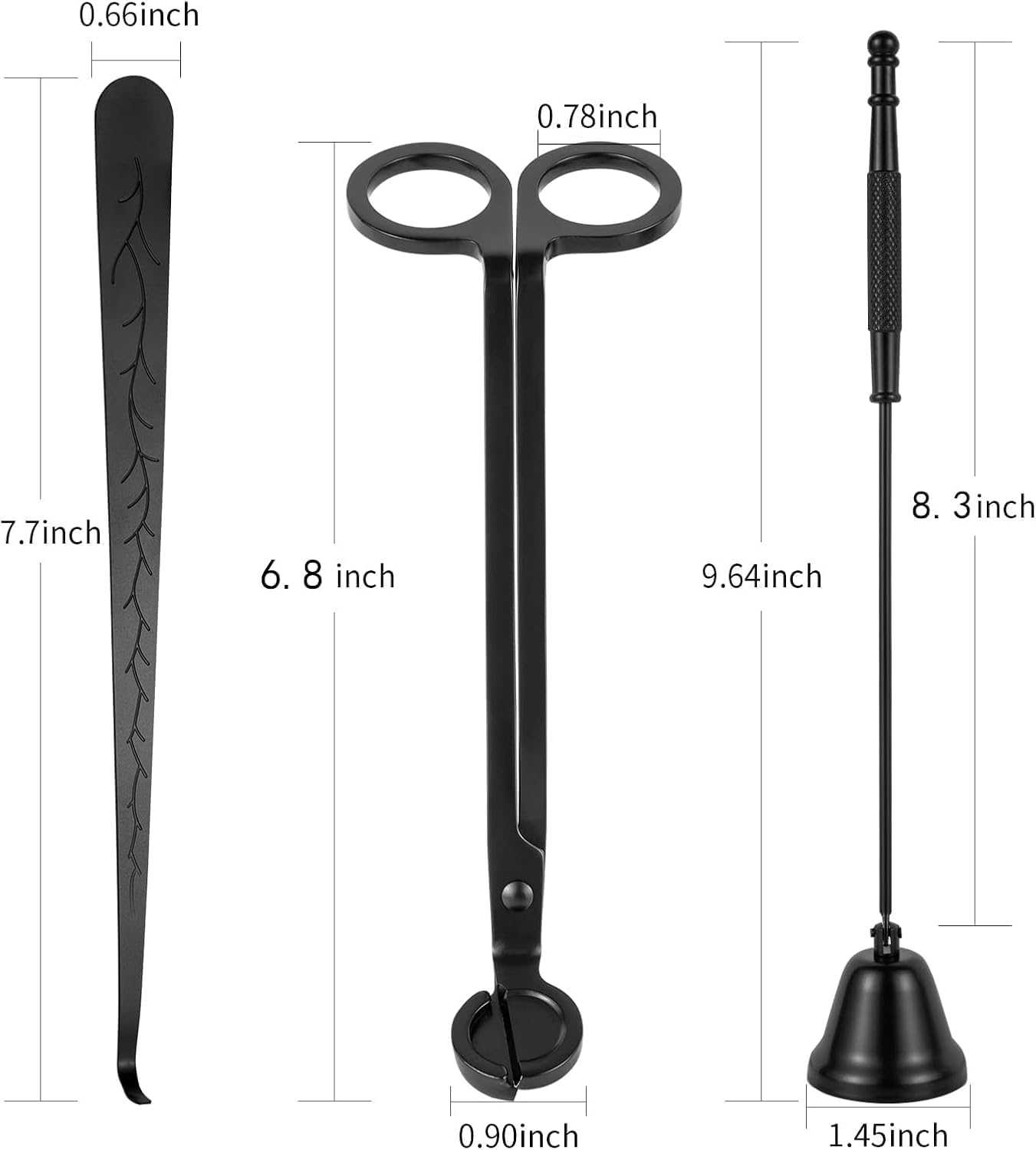 3 Pack Candle Wick Trimmer Set with Snuffer and Dipper