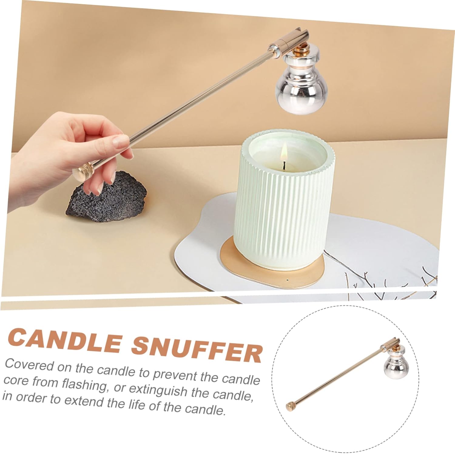 IMIKEYA 2pcs Gourd Shape Candle Snuffer Gold