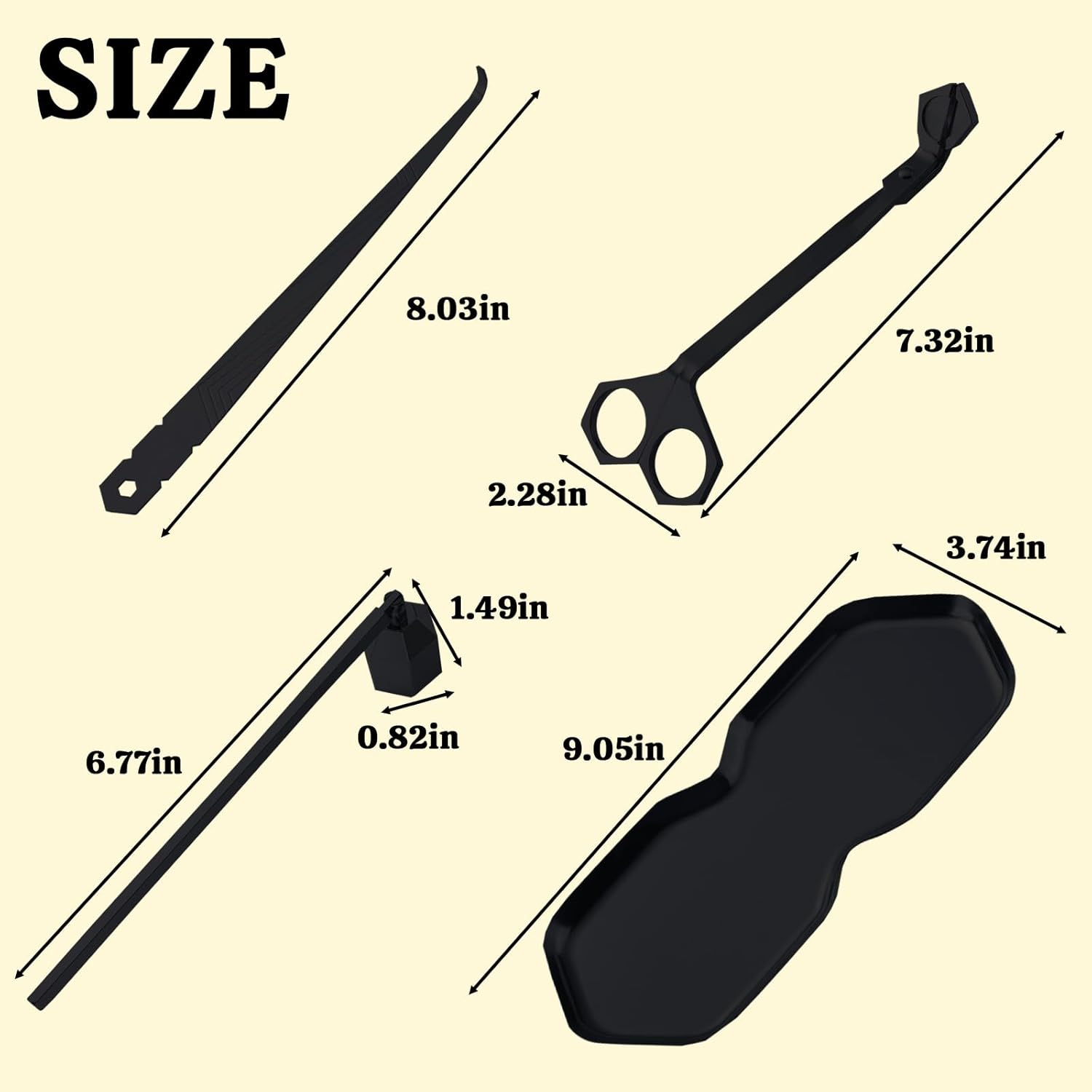 Premium 4 in 1 Candle Accessory Set - Black
