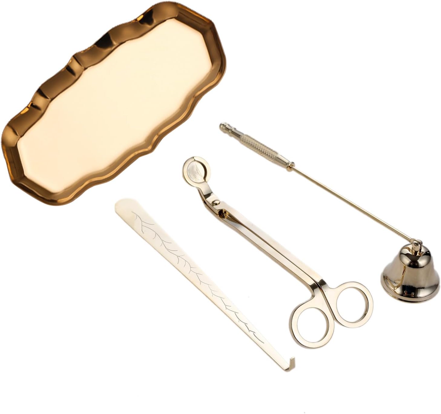 MUXSAM 4-in-1 Candle Care Tool Set with Gold Finish