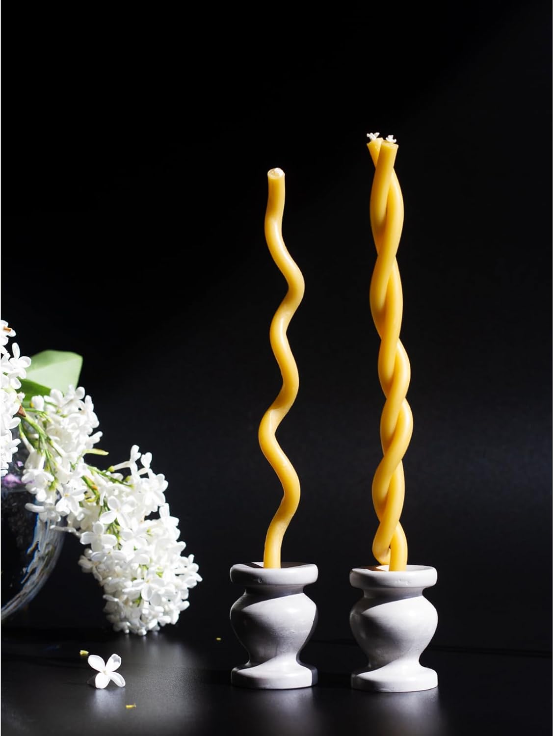 CANDWAX 50 Pack Yellow Taper Candles 7 Inch