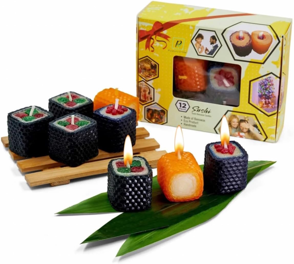 Fun Birthday Sushi Candle Gift Set 12pcs