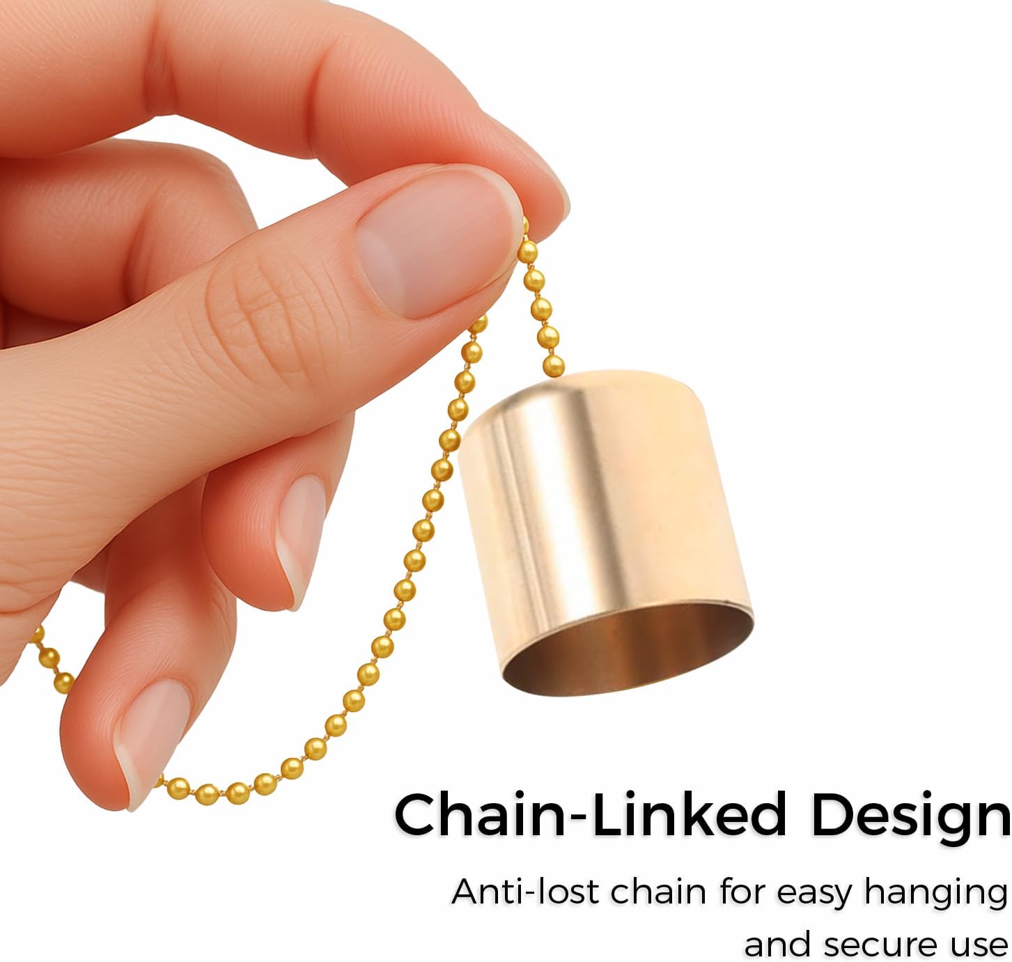 Brass Candle Snuffer Caps with Chain 8 Pcs