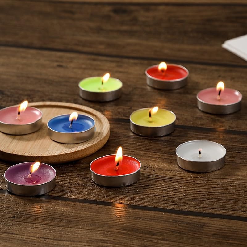 10 Pack Tea Light Candles with 15-2 Hour Burn Time