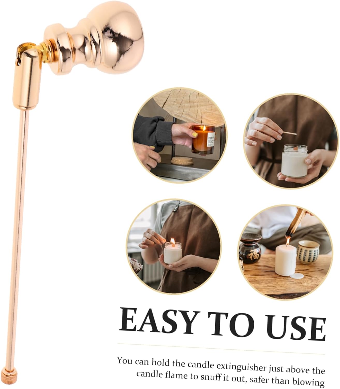 Cabilock Long Handle Candle Snuffer Tool for Scented and Aromatherapy Candles