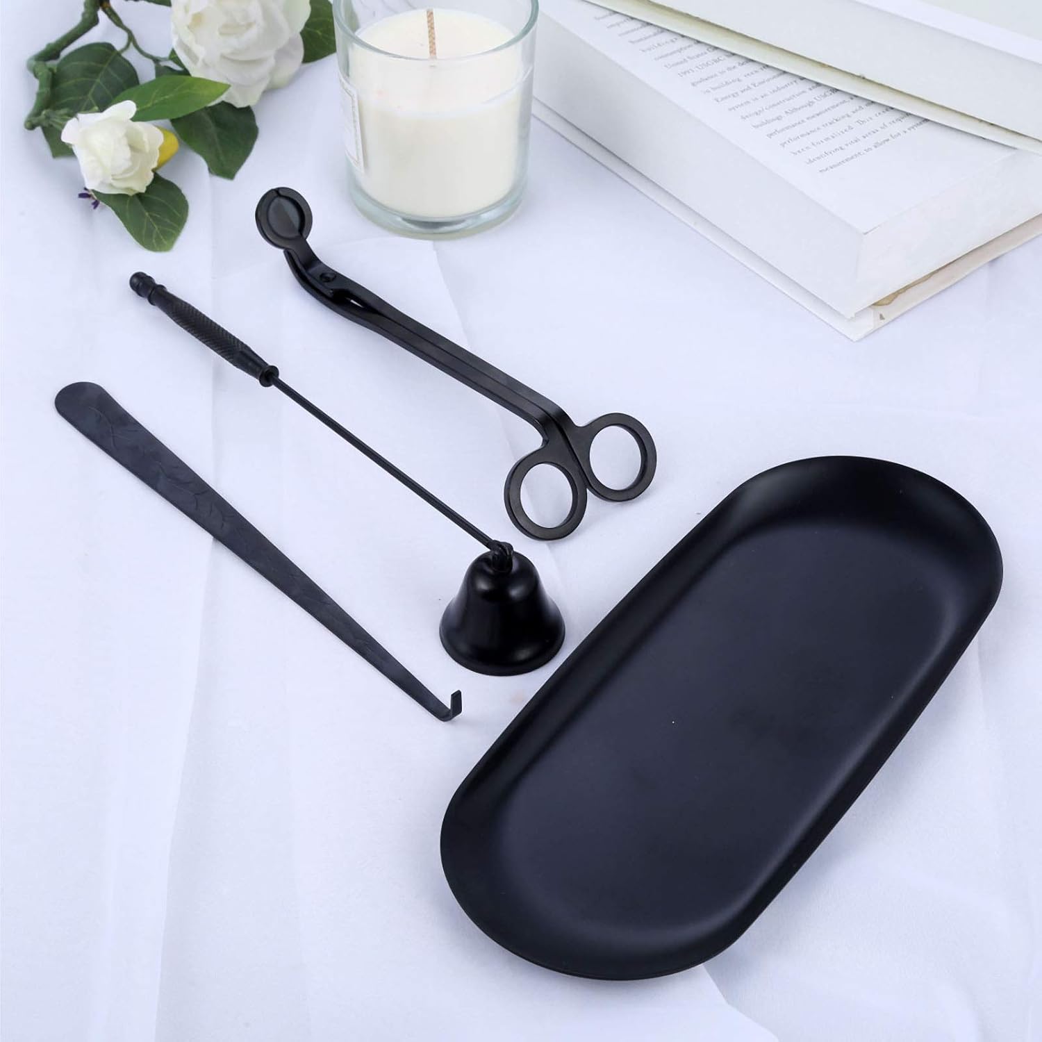 MUXSAM 4 in 1 Candle Accessory Set Black