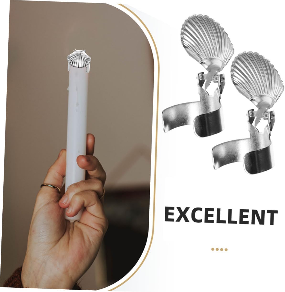 PRETYZOOM Metal Candle Extinguisher Flame Snuffer with Shell-Shaped Design