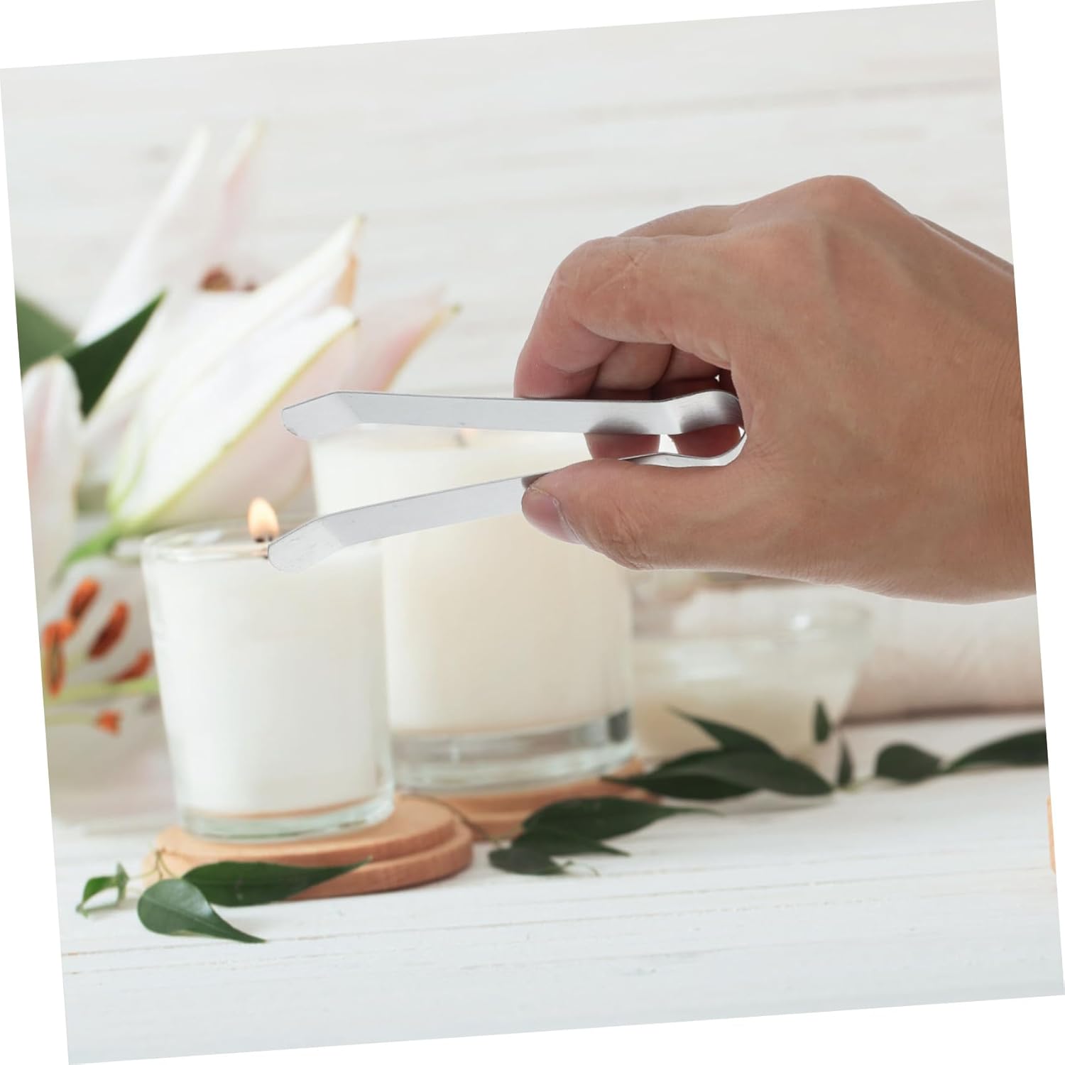 Vaguelly 5Pcs Candle Snuffer Wick Clamp Long Handle Design