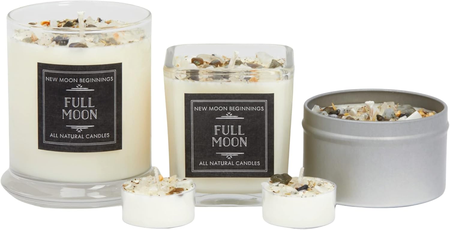 New Moon Beginnings Full Moon Tea Light Candle Set of 6