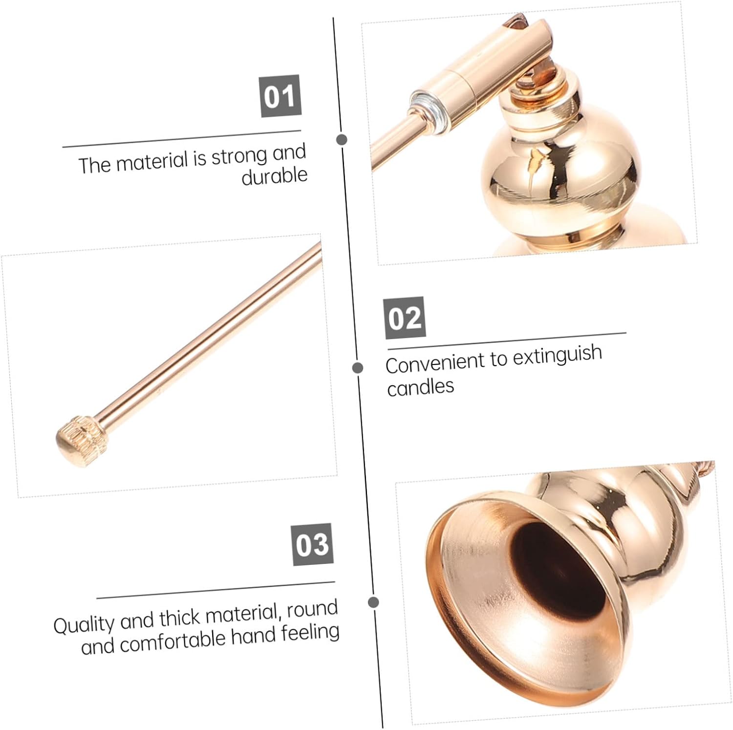IMIKEYA 3Pcs Candle Snuffer Handle Set