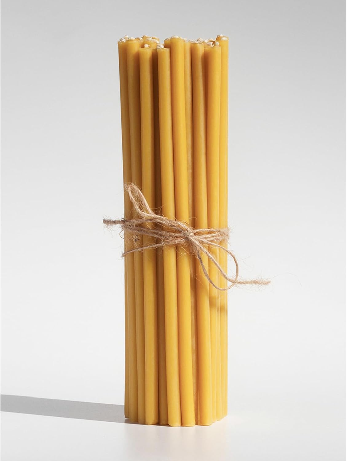 CANDWAX 50 Pack Yellow Taper Candles 7 Inch