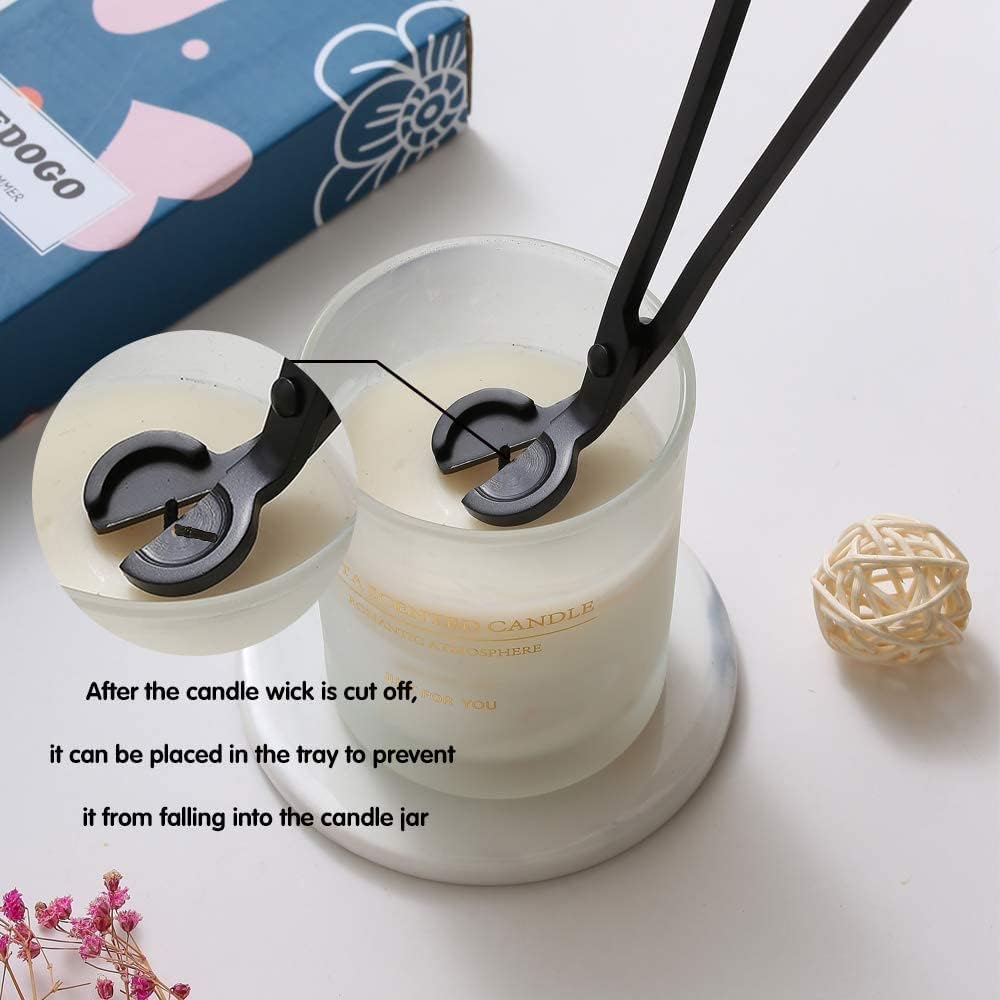 BEDOGO Flower Theme 4 in 1 Candle Accessory Set - Black