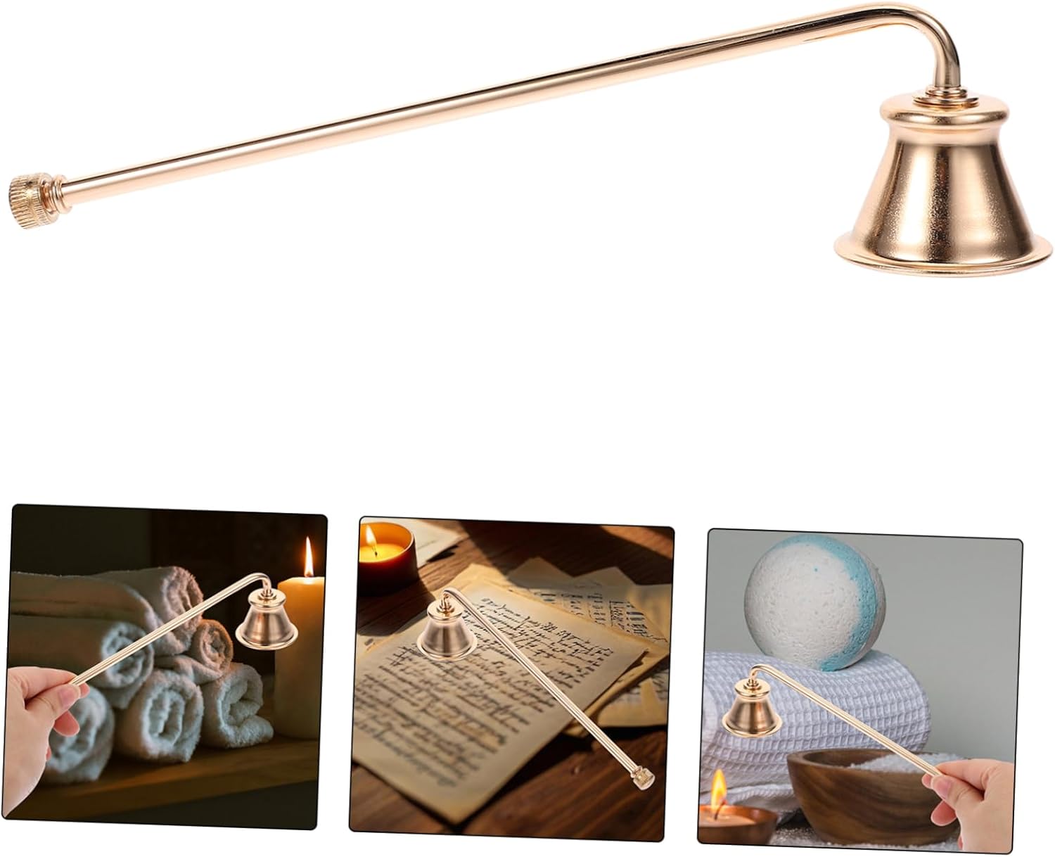 VINTORKY Candle Extinguisher Long Handle Metal Wick Snuffer for Home Use