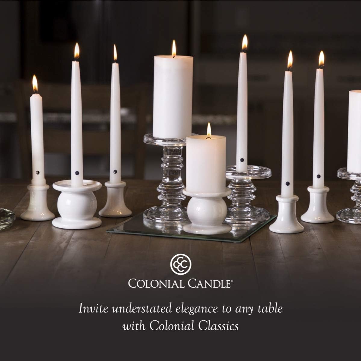 Colonial Candle Unscented Taper Candle 10 In Pack of 12