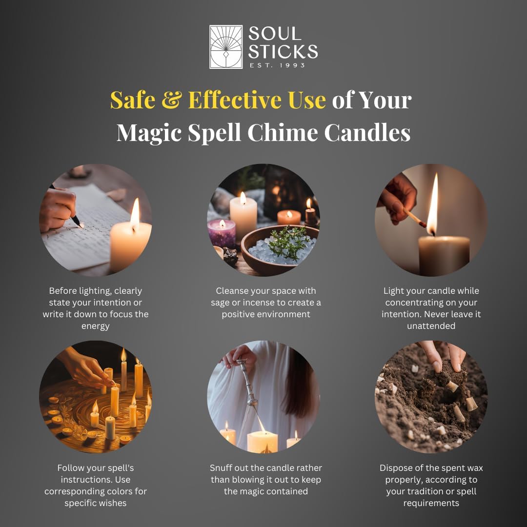 Soul Sticks Wisdom Magic Spell Chime Taper Candles 20 Pack