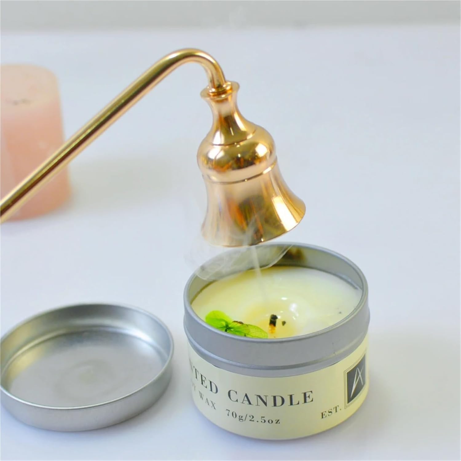 6Pcs Long Handle Metal Candle Snuffer Black