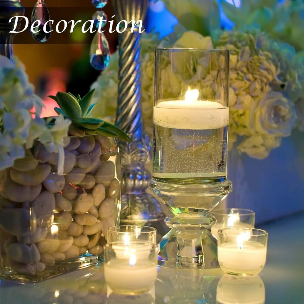 3 Inch White Floating Candles 12 Pack Dripless Smokeless