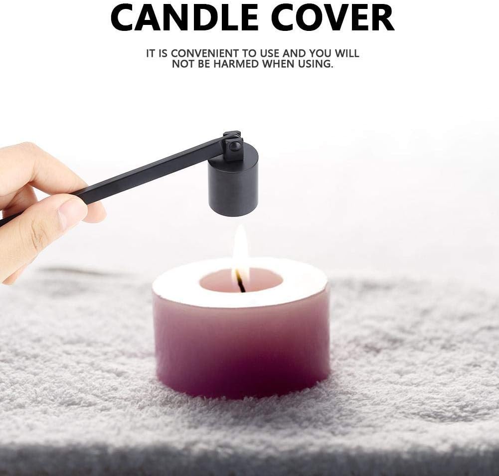 Walfront Stainless Steel Candle Snuffer Wick Dipper Tool Hook Black
