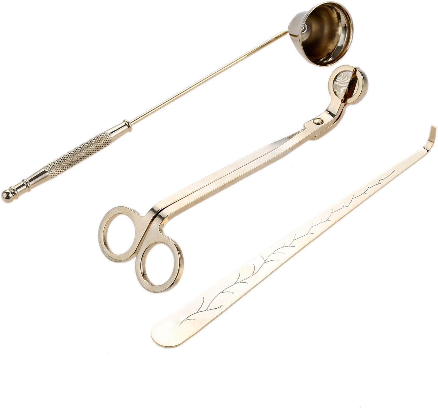 MUXSAM 3 in 1 Candle Tools Set - Candle Snuffer Wick Trimmer Dipper