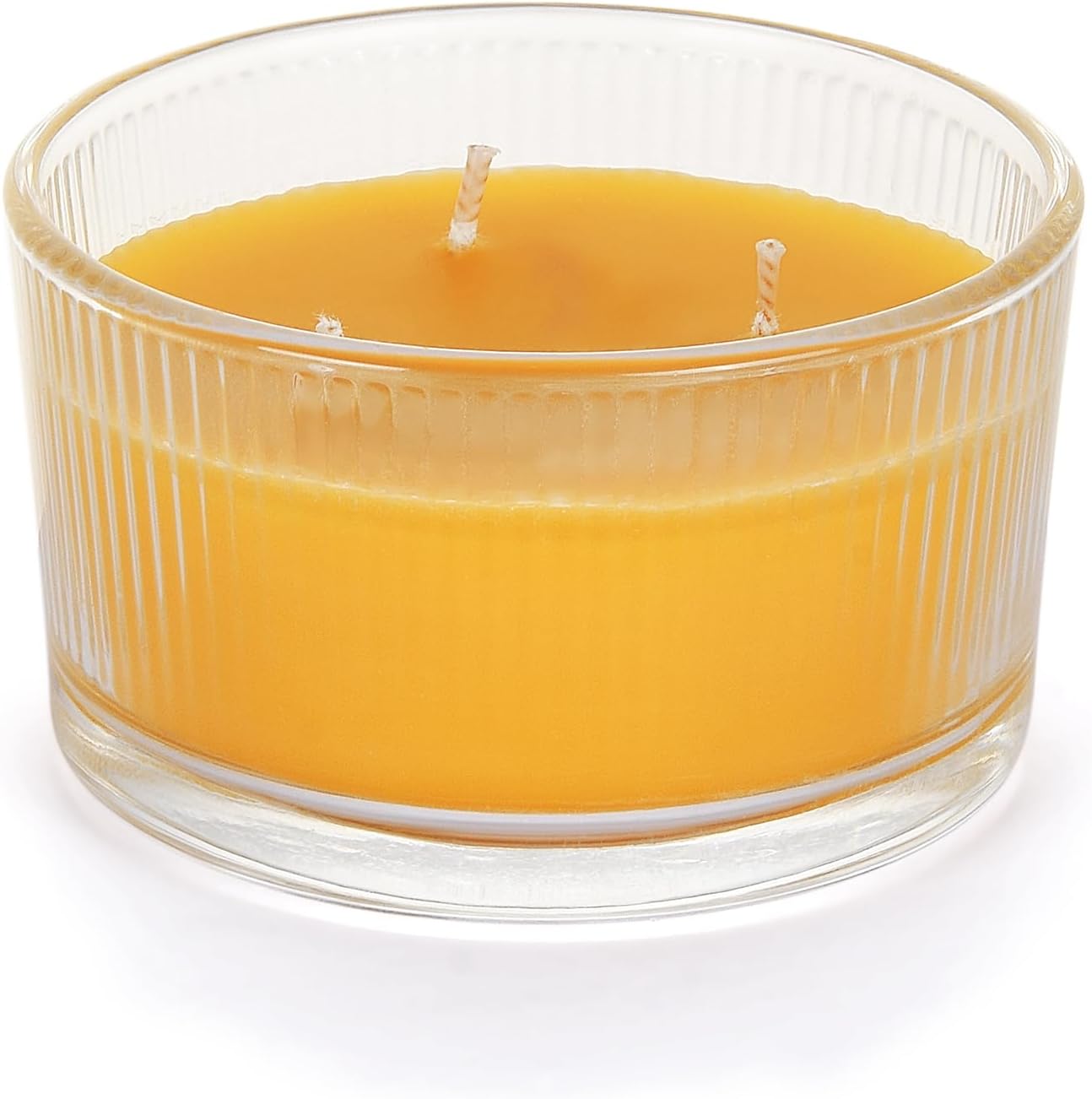 AGLARY 3-Wick Beeswax Candle in Glass