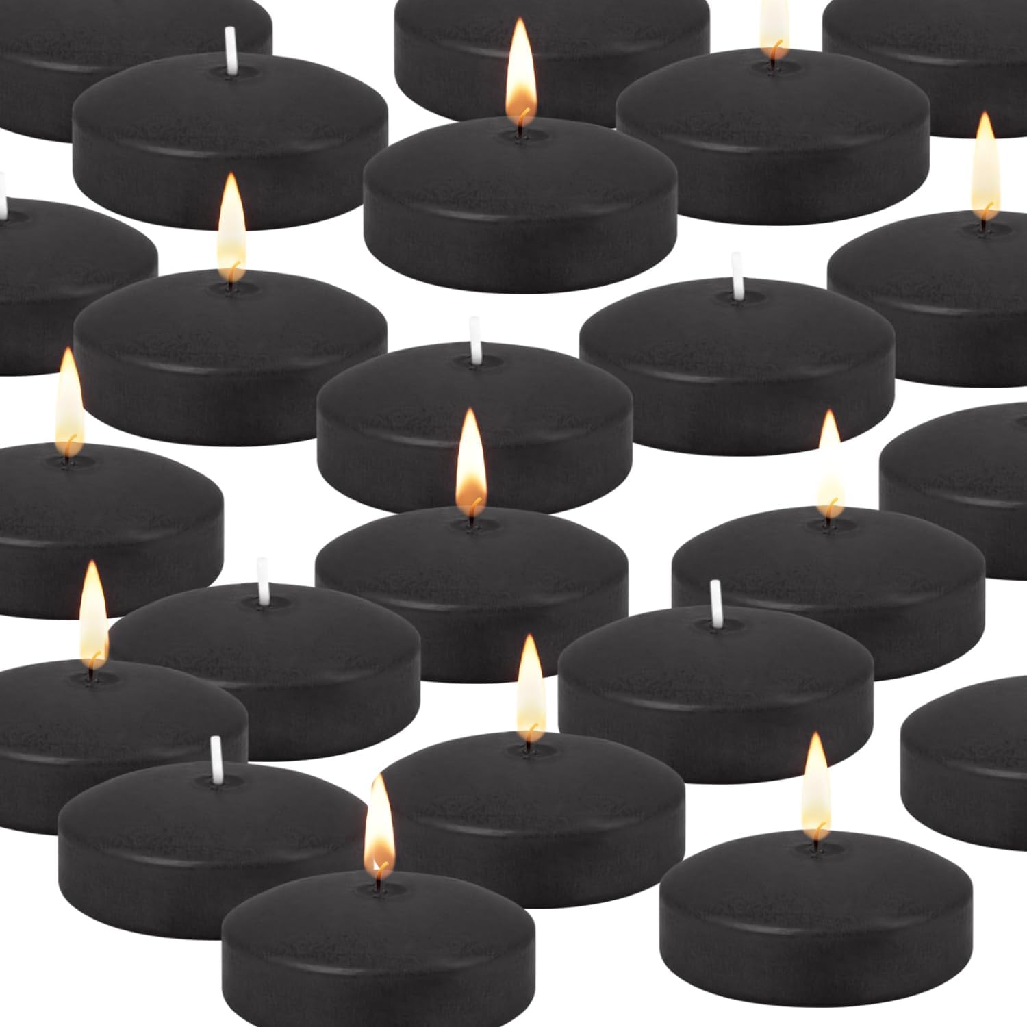 Royal Imports Black Floating Candles 3 Inch Pack of 12