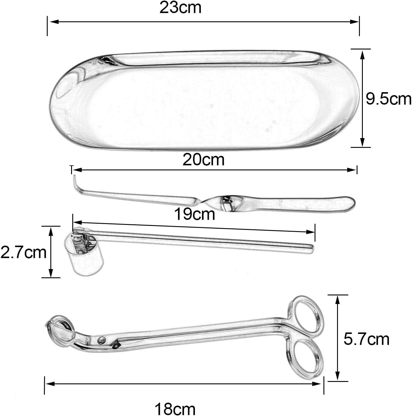 MUXSAM 4 in 1 Candle Accessory Set Gold