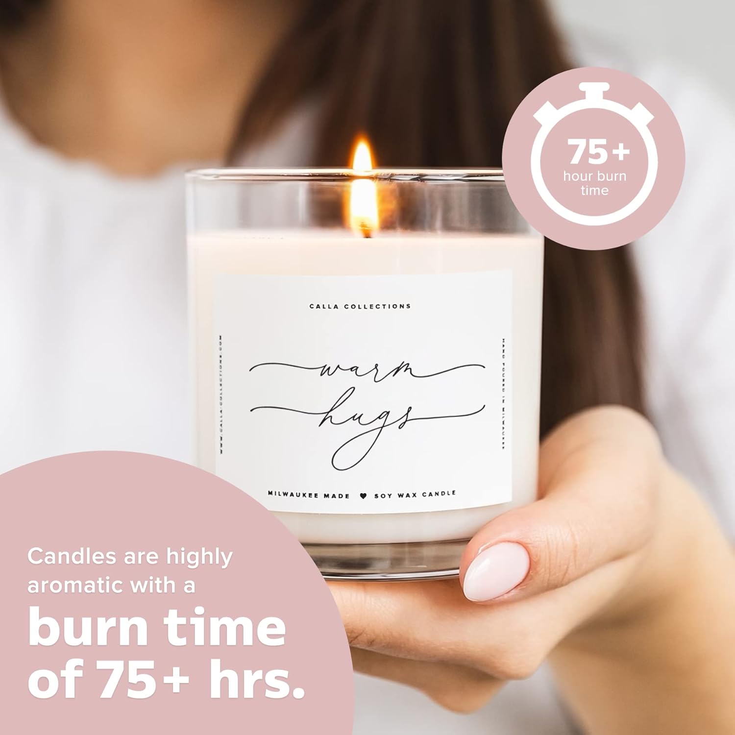 Warm Hugs Scented Candles in Clear Glass Jar